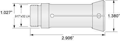 9/16 Gridley Collet 9/16 Round Serrated External Thread